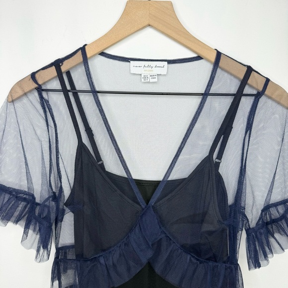 NEW Never Fully Dressed Kate Sheer Ruffled Mini Dress - Picture 5 of 15